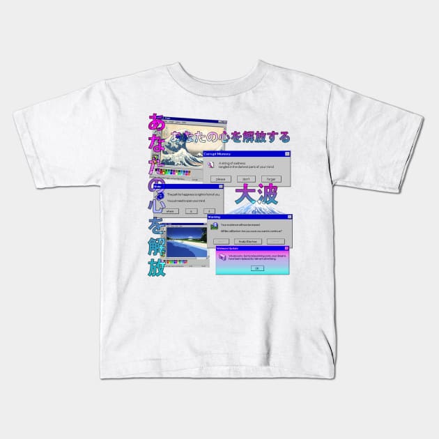 Windows 95 Nagai Kids T-Shirt by itamaros12